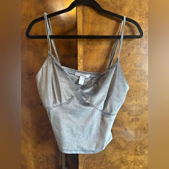 Silver velvet top - Picture 1 of 6